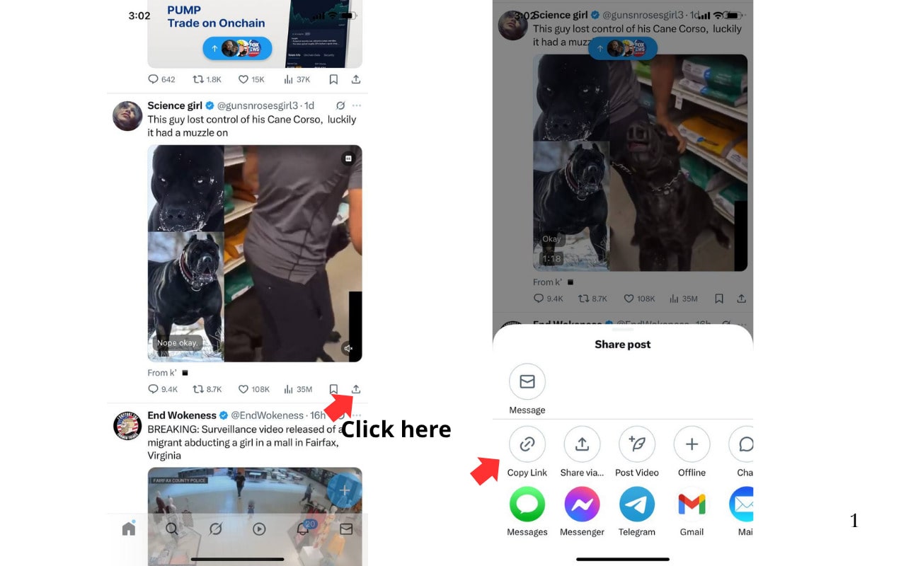 Copy the tweet link